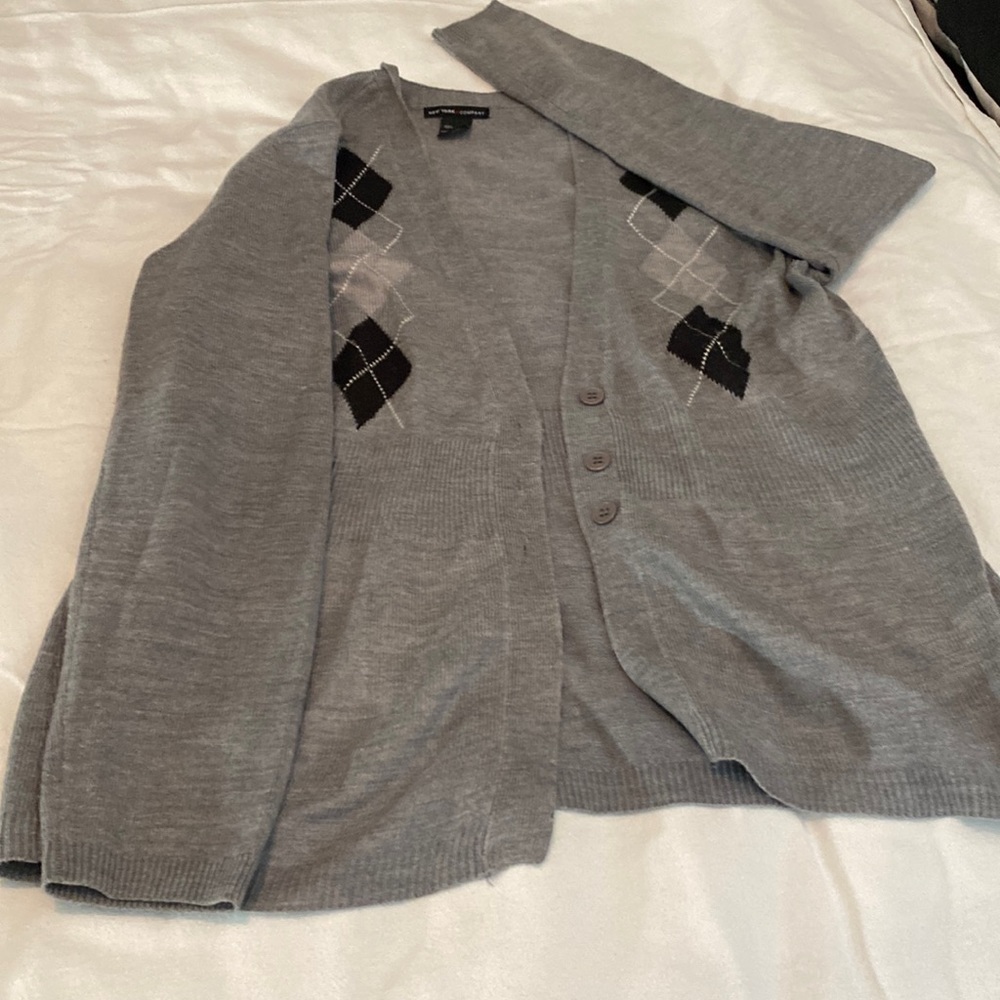 Women’s Gray Button Sweater